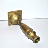 Old candlestick candlestick in engraved brass - shell shape 23 cm Ht