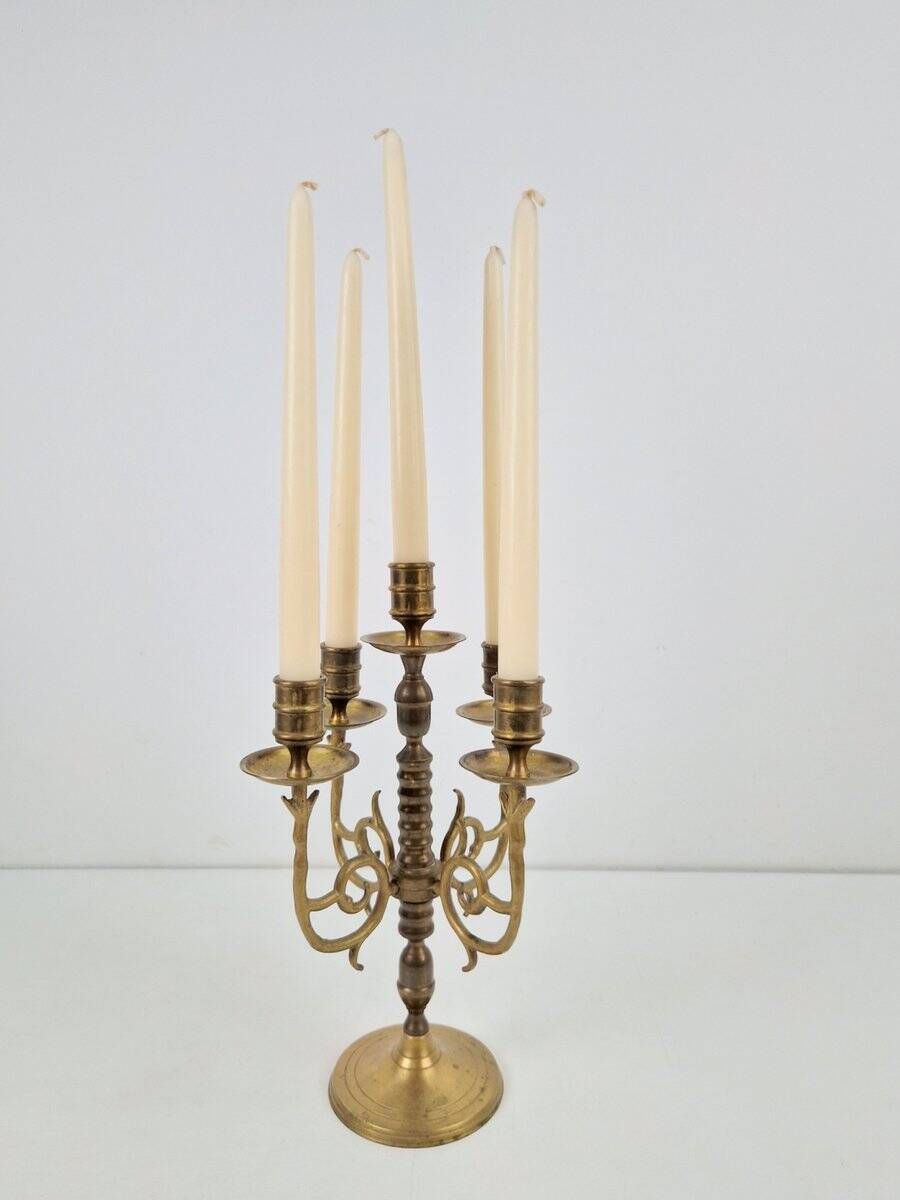 French Rustic Copper Candlestick, 1950