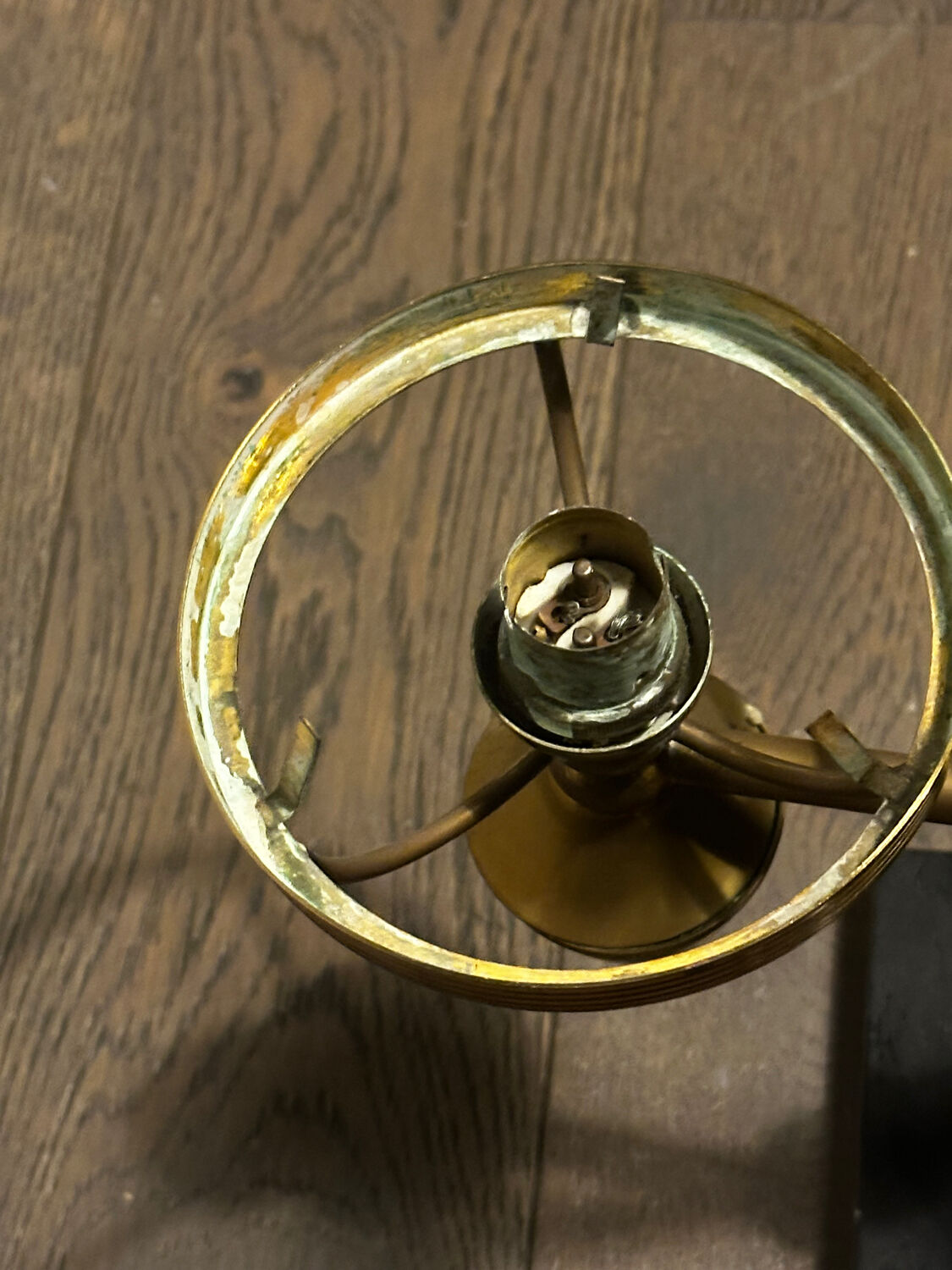 Double lamp fixture in brass, neo-classical style from the 1950s.