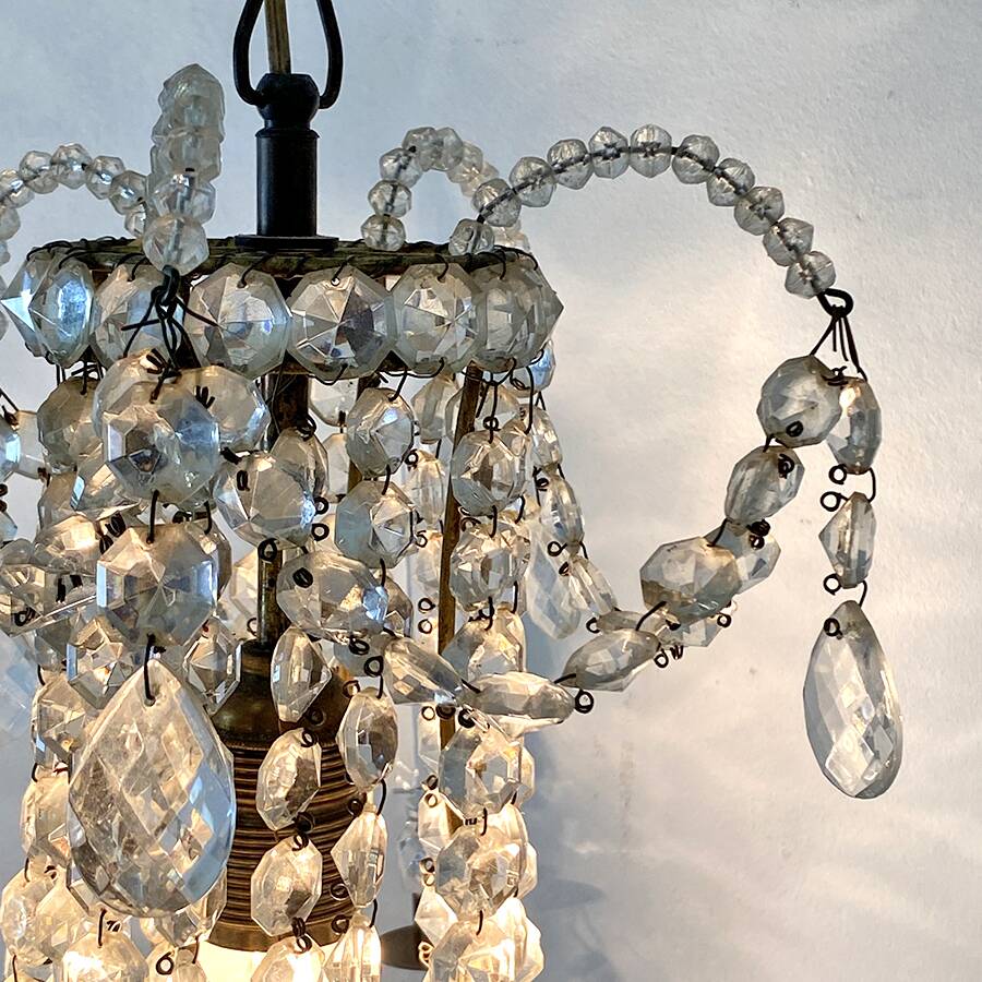 Early 20th century chandelier in bohemian crystal