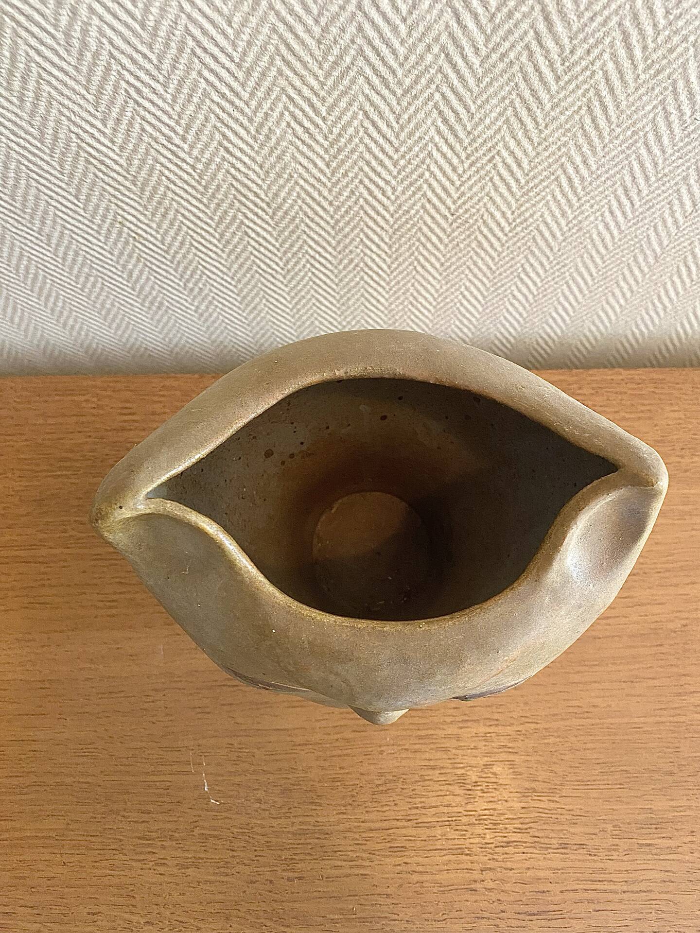 Vase sculpture cat in stoneware Johanna Grothendieck