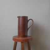 Ceramic pitcher vase with handle Scandinavian country decoration handcrafted vintage sandstone