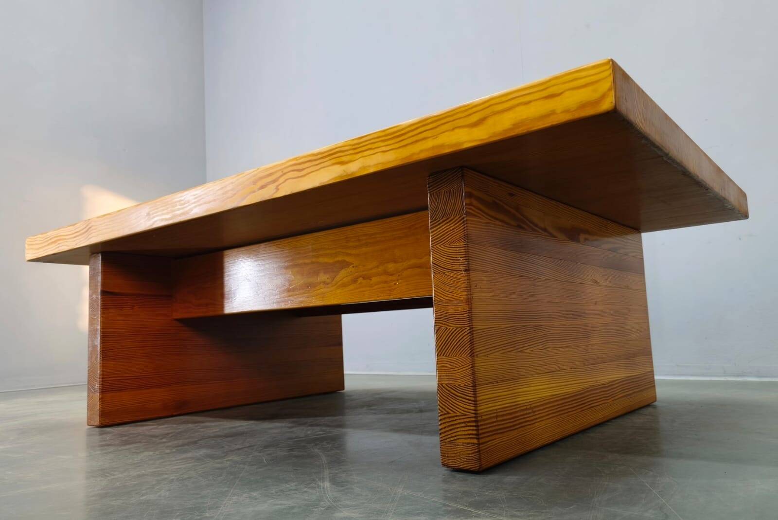 1960s Scandinavian Solid Pine Coffee Table Minimalist Design