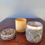 Chiseled Solid Silver Tea Box Vietnam