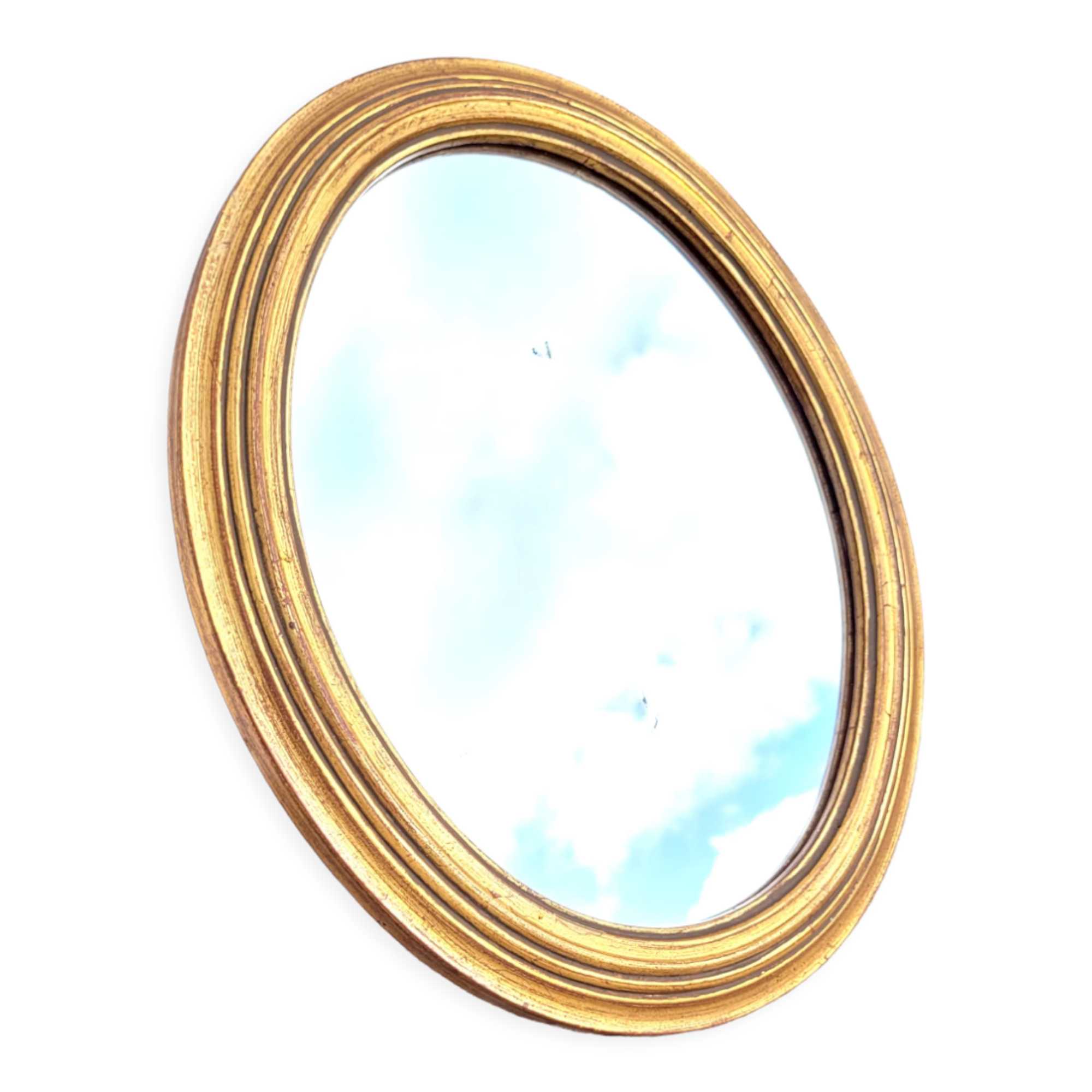 Old oval golden mirror 30x35cm