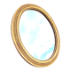 Ancien miroir doré ovale 30x35cm
