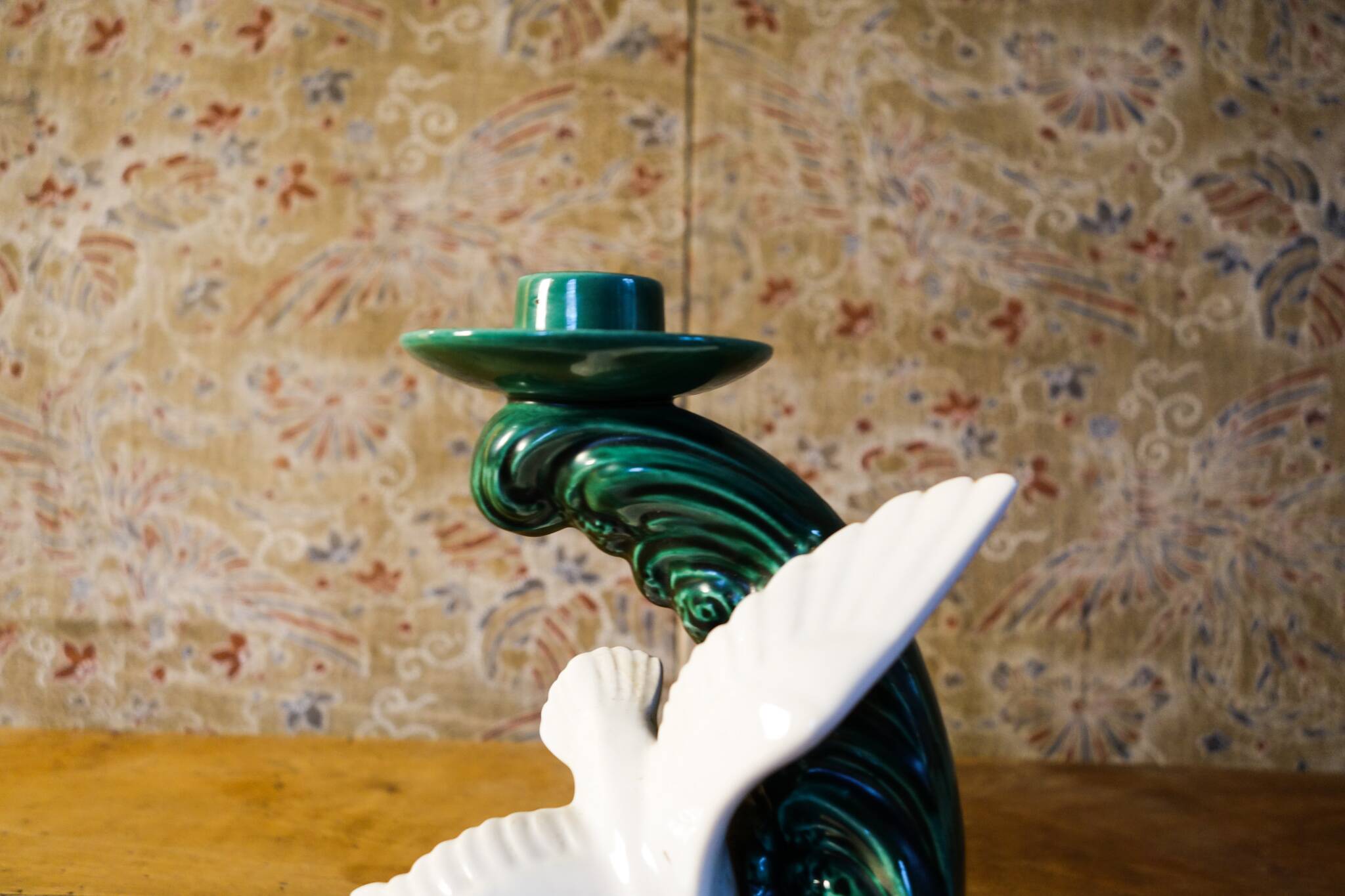 Barbotine candle holder from the 50s.