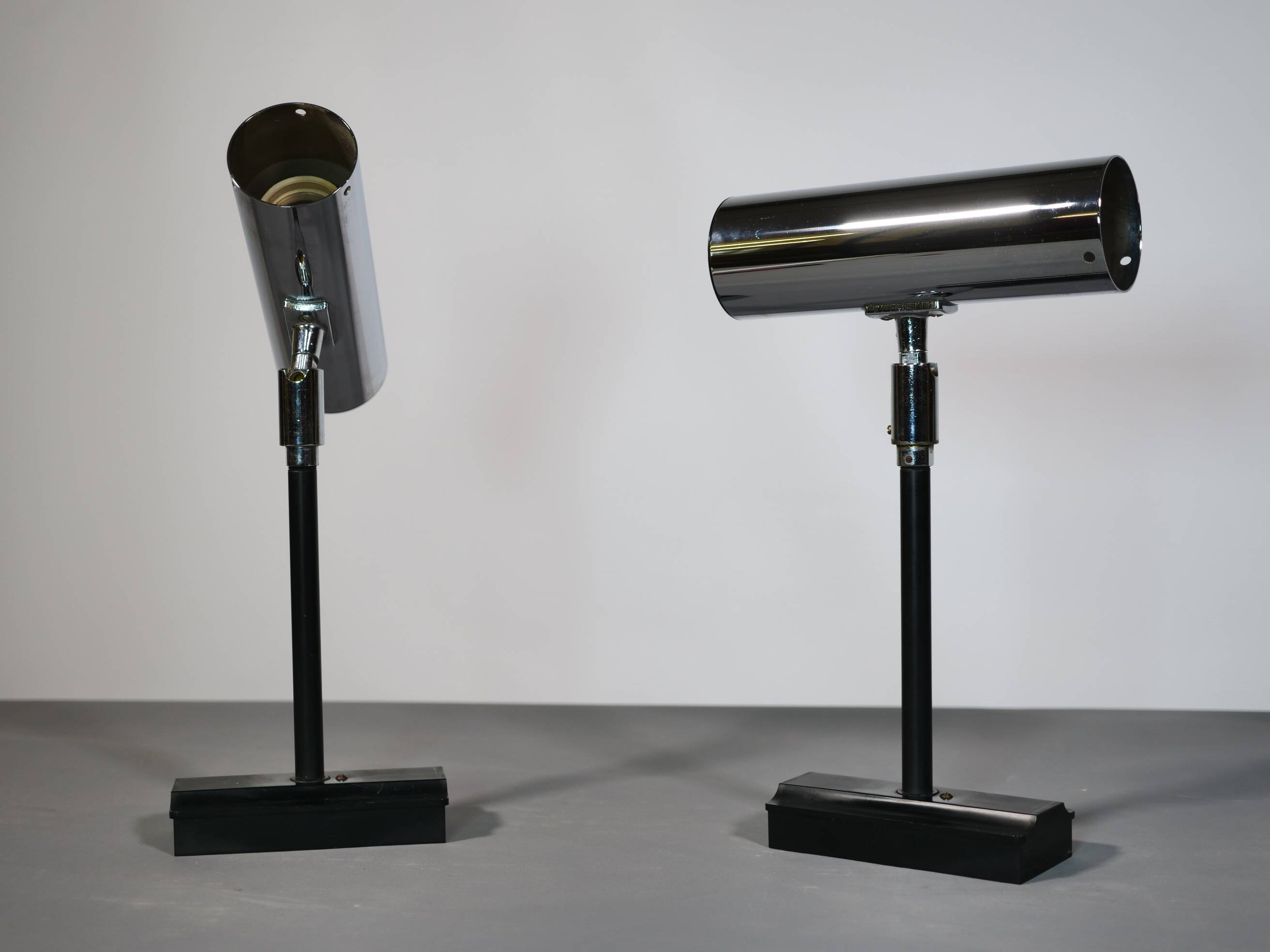 Luminaires murales space age en chrome pour le personnel, ensemble de 2, années 1970