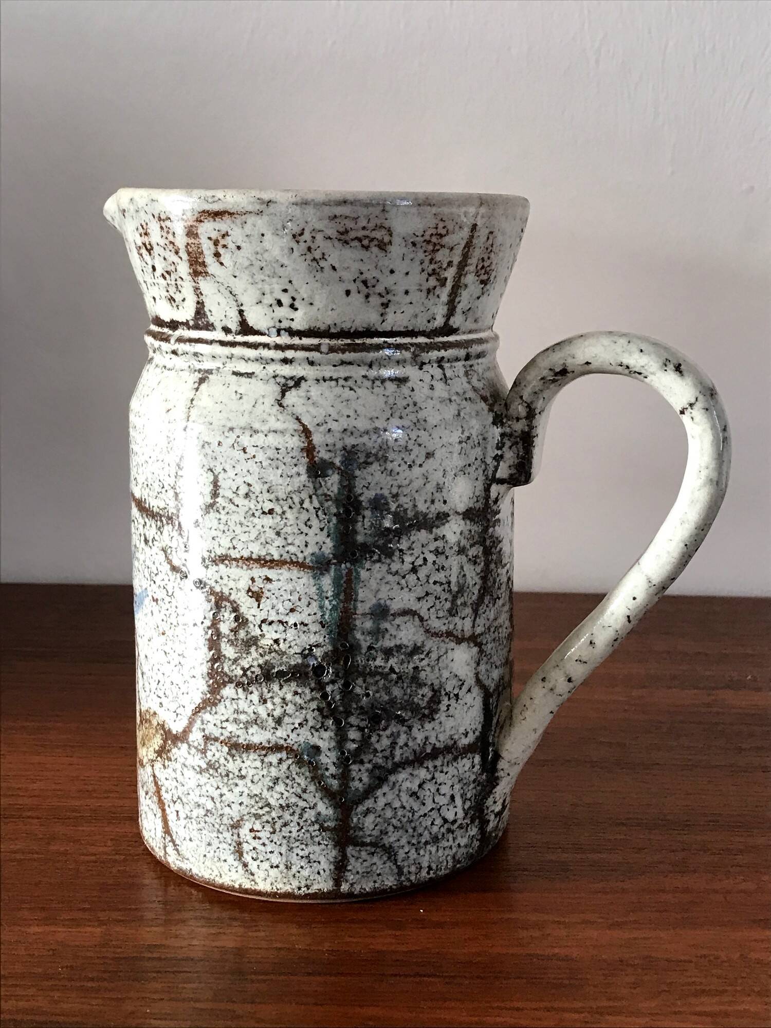 Ceramic pitcher by Gustave Reynaud workshop Le Murier Vallauris 60s vintage