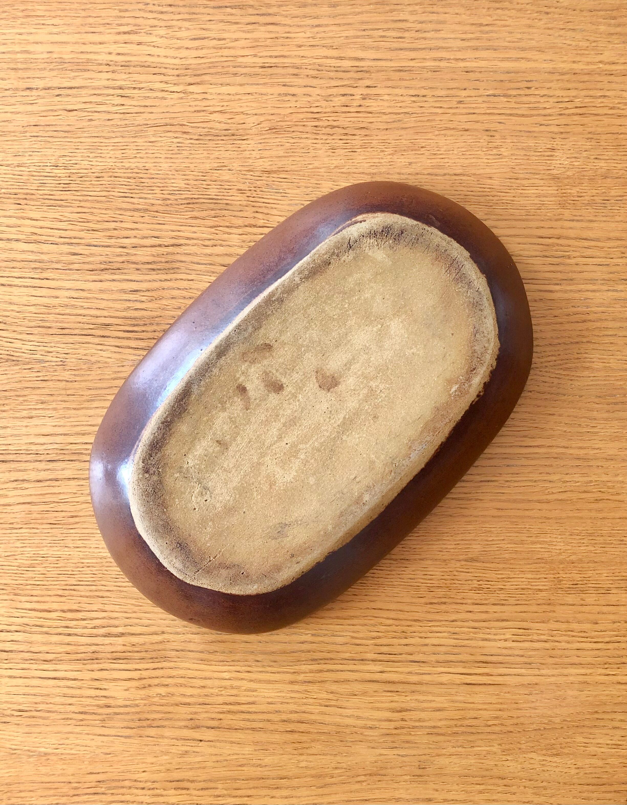 Vintage brown Dutch ceramic dish