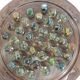 Vintage wooden carved solitaire game – Resin balls with insects –