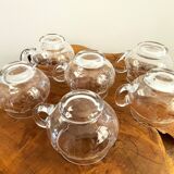 European 6 Person Punch Bowl with 5 Liters Capacity, Handcrafted Clear Crystal Glass with Floral Bar