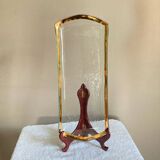 Glass dish signed Annie Glass 37/310 made in the USA 24k gold-plated rim