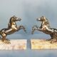 Pair of art deco bookends in bronze and marble