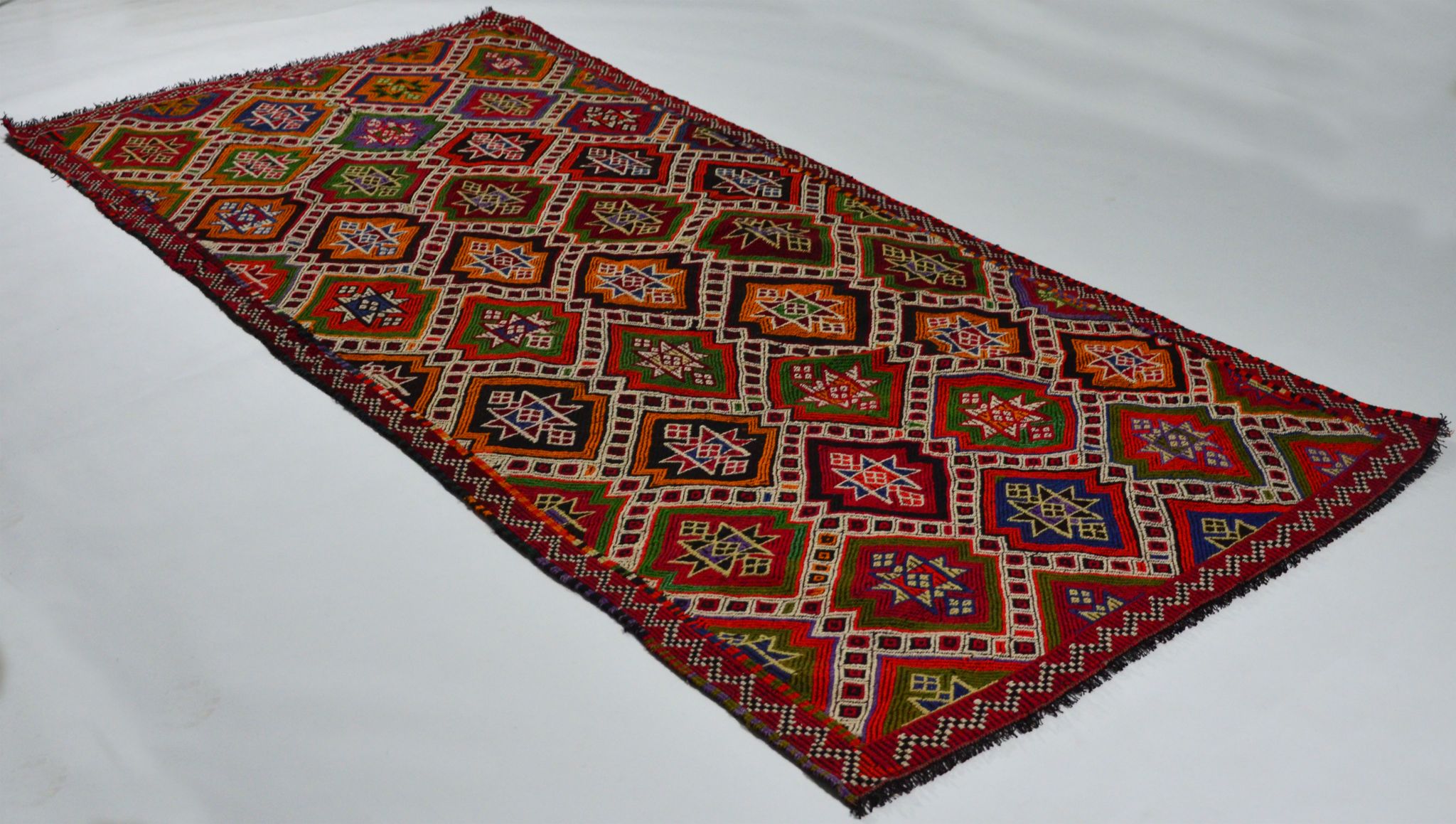 Tapis kilim artisanal anatolien 288 cm x 130 cm