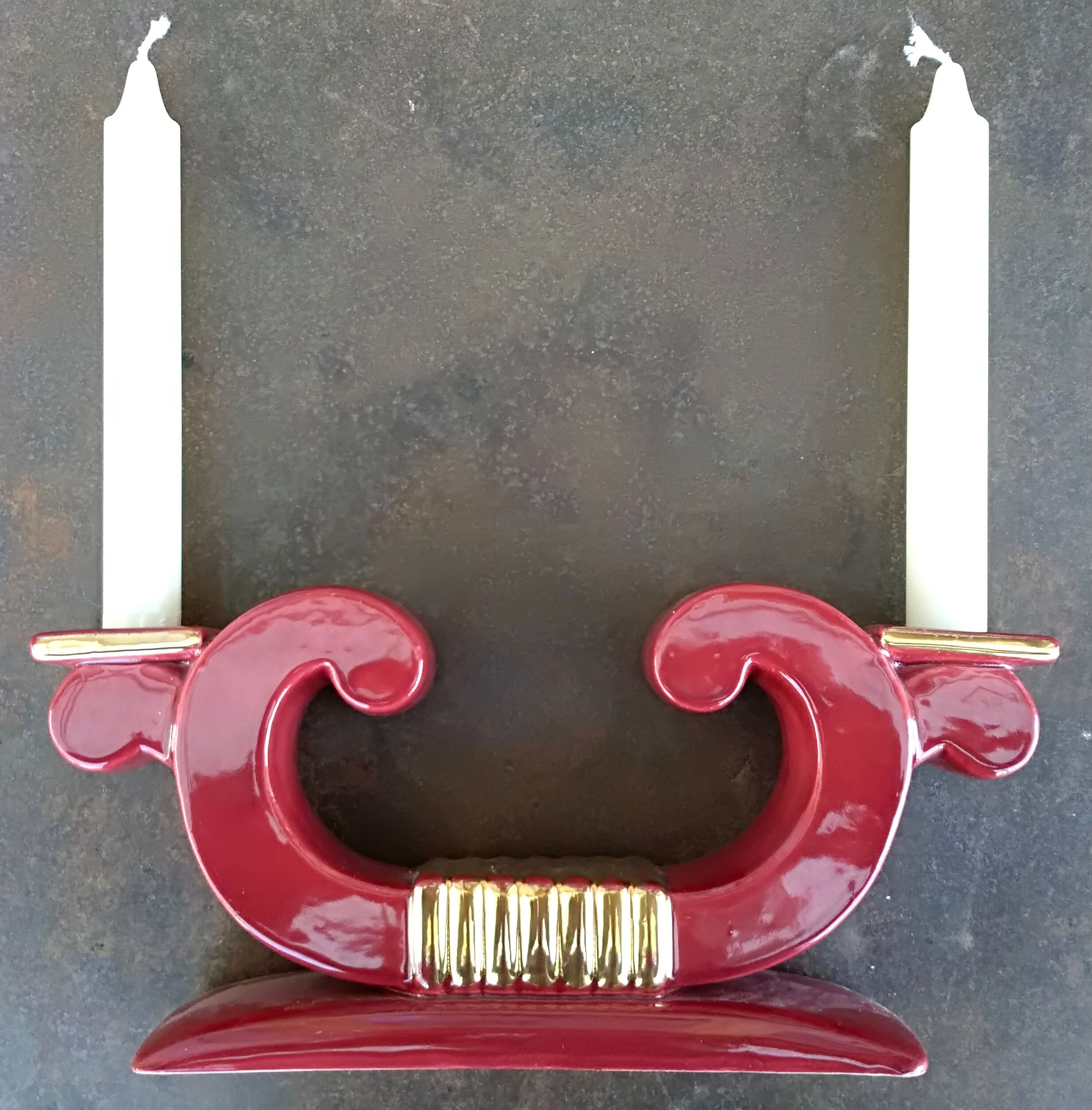 pair of ceramic candle holders 50s