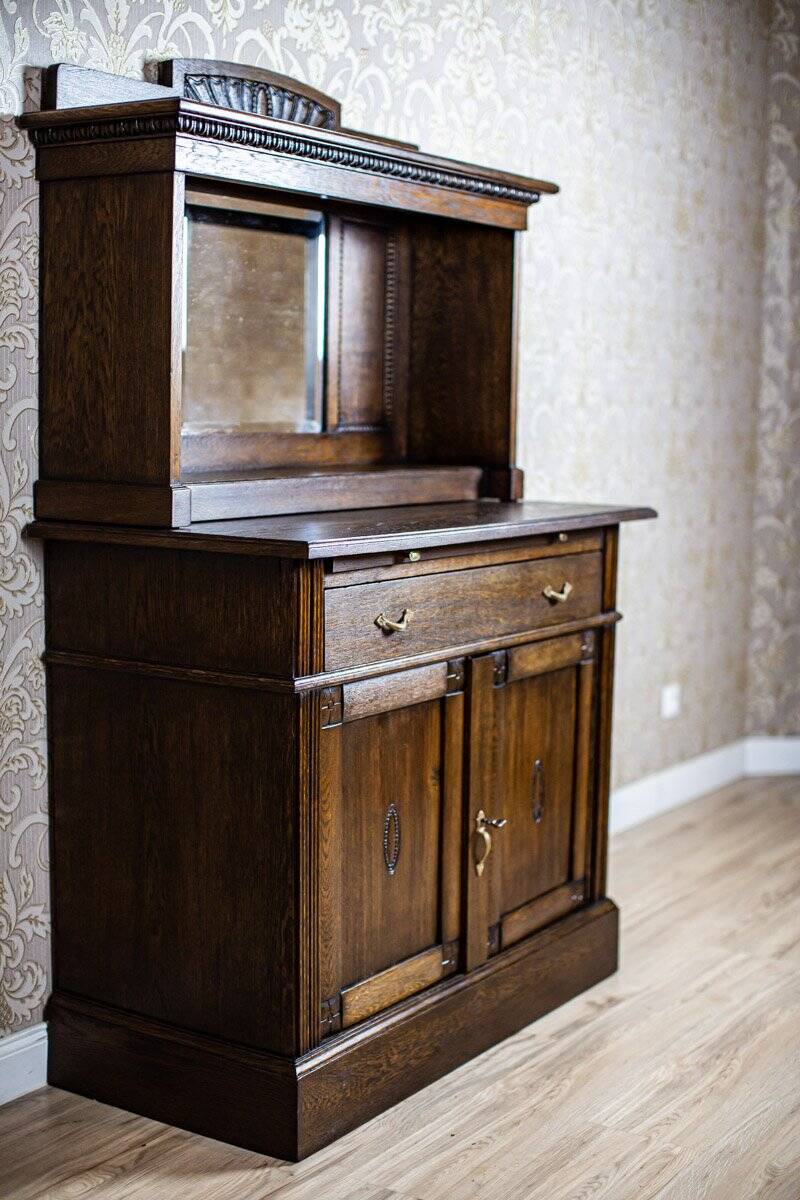 Large Oak Sideboard with Mirror, 1930s