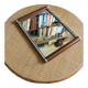 Rectangular wood metal mirror tray