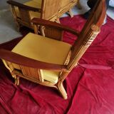 Old set sofa and rattan chair and caning