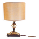 Glass and brass foot lamp