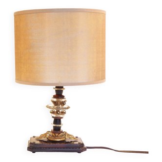 Glass and brass foot lamp