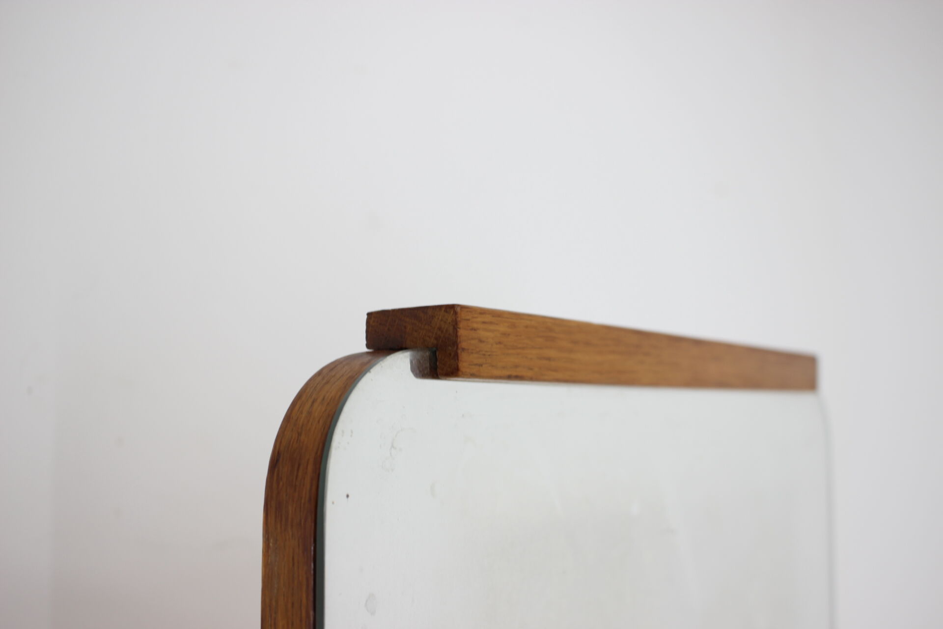 1950s Set of  Oak Bauhaus Mirror Cabinet and Bedside Tables, Czechoslovakia