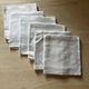 Set of six antique damask napkins with embroidered monogram.