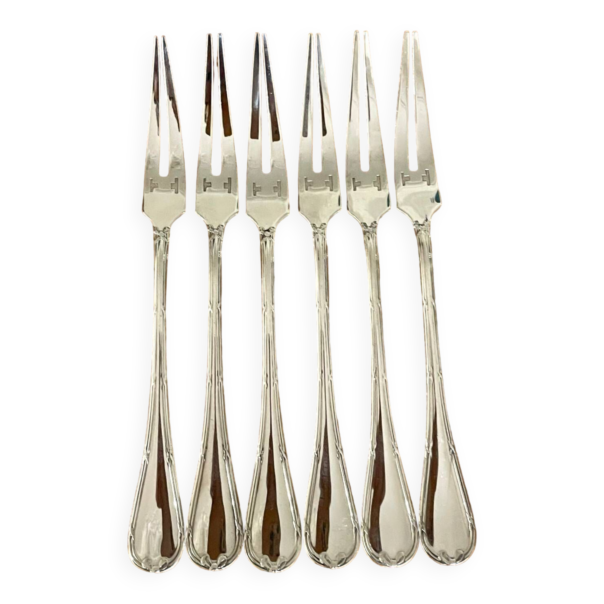Christofle ribbons 6 snail forks excellent condition