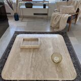 Table basse carrée 100% Travertin Romain