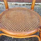 Round coffee table in cane and bamboo, vintage 1960