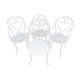 Lot of 4 restored old wrought iron armchairs