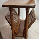 Magazine rack, wood and cane