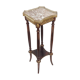 Table auxiliaire en bois, marbre et laiton, France années 1950
