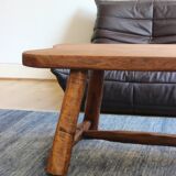 Solid elm bass table, brutalist style