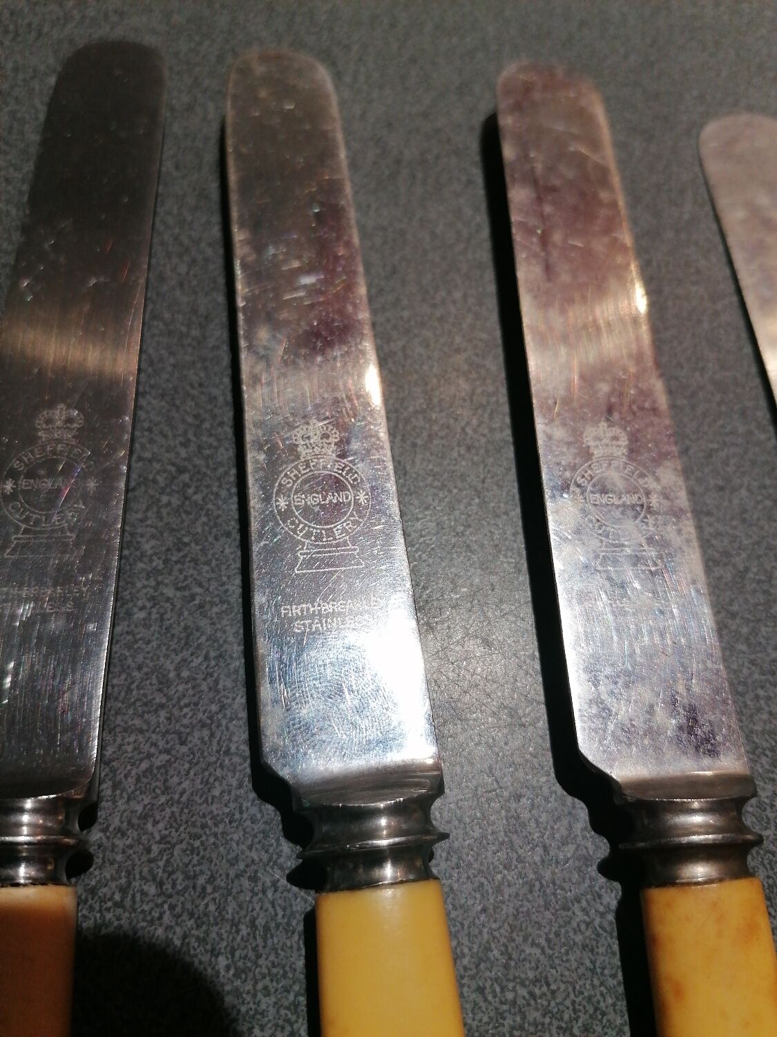 Antique Sheffield English cheese knives