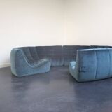 Rare and Exceptional 'Gilda' Circle Sofa in Velvet by Michel Ducaroy, 1972