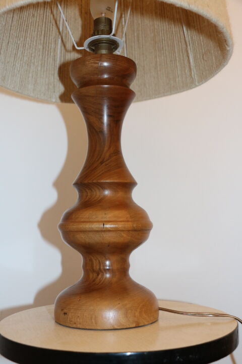 Wood lamp with rope shade 640mm