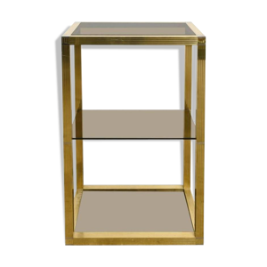 Showcase vintage brass and glass