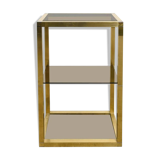 Showcase vintage brass and glass smoked by Romeo Rega 1970 s