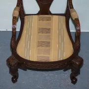Heavily Carved Anglo-Indian Wooden Armchair