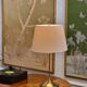 Bergboms brass table lamp, original shade, model B-024, Scandinavian Modern 1960s