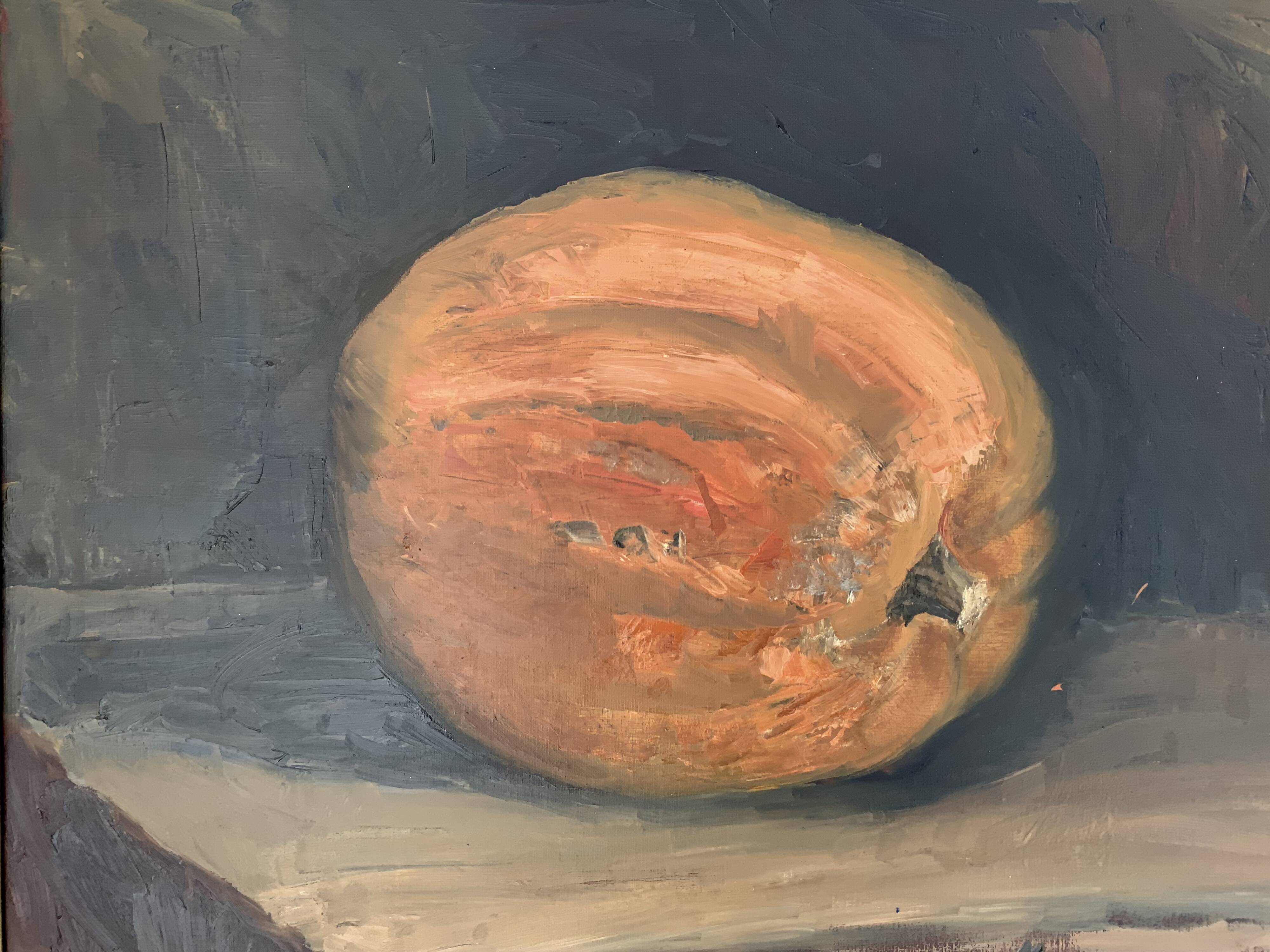 Vintage Still life with Pumkin oil Painting on Canvas signed R. Grinberg