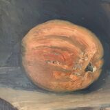 Vintage Still life with Pumkin oil Painting on Canvas signed R. Grinberg