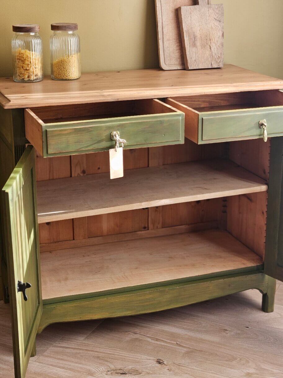 Renovated and distressed old buffet | Gaston