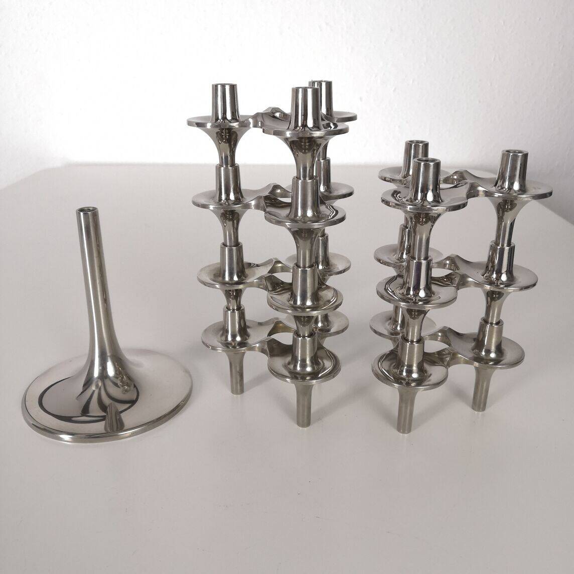 Set of 7 BMF "Orion" candle holders with foot
