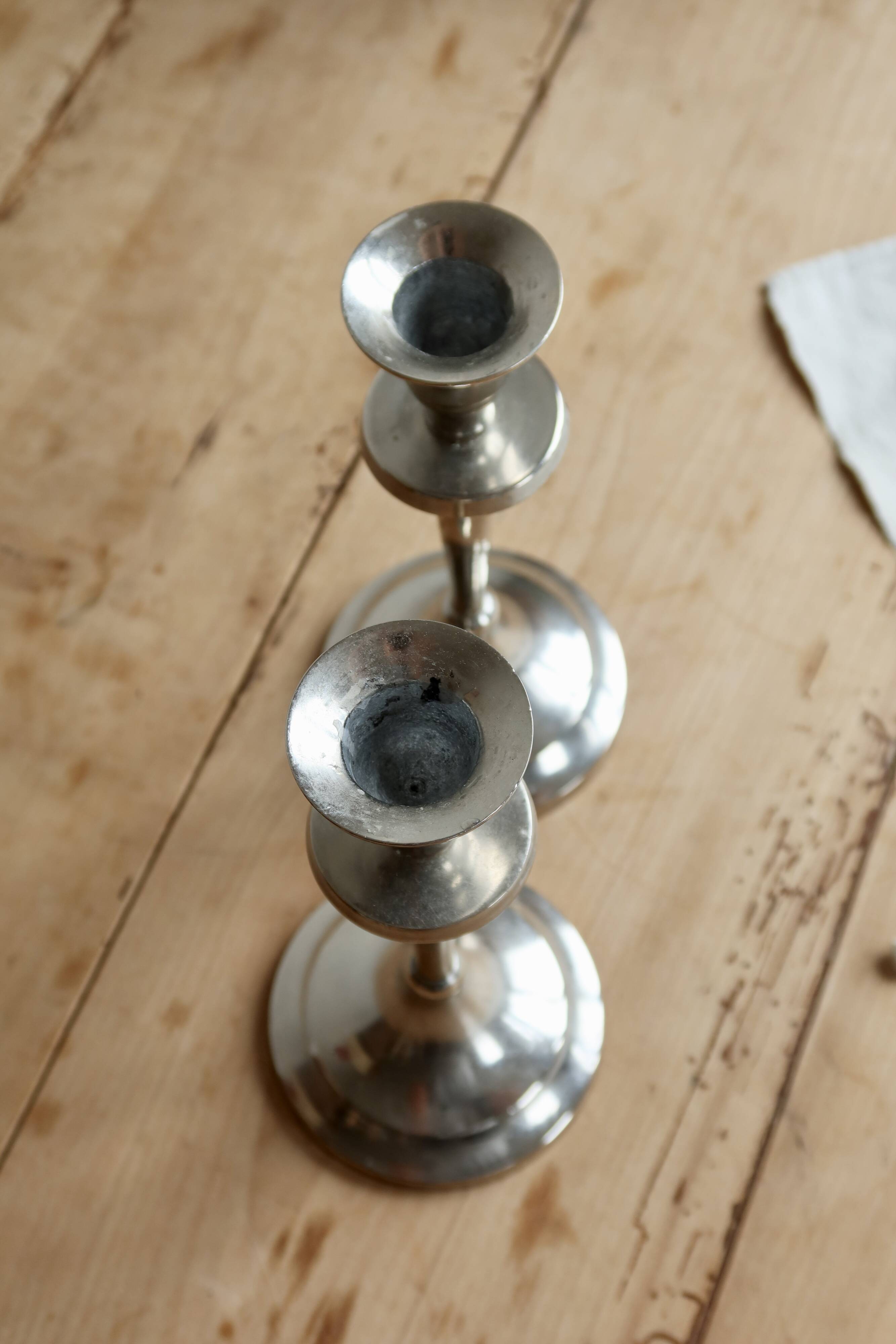 Pair of vintage silver-plated candlesticks