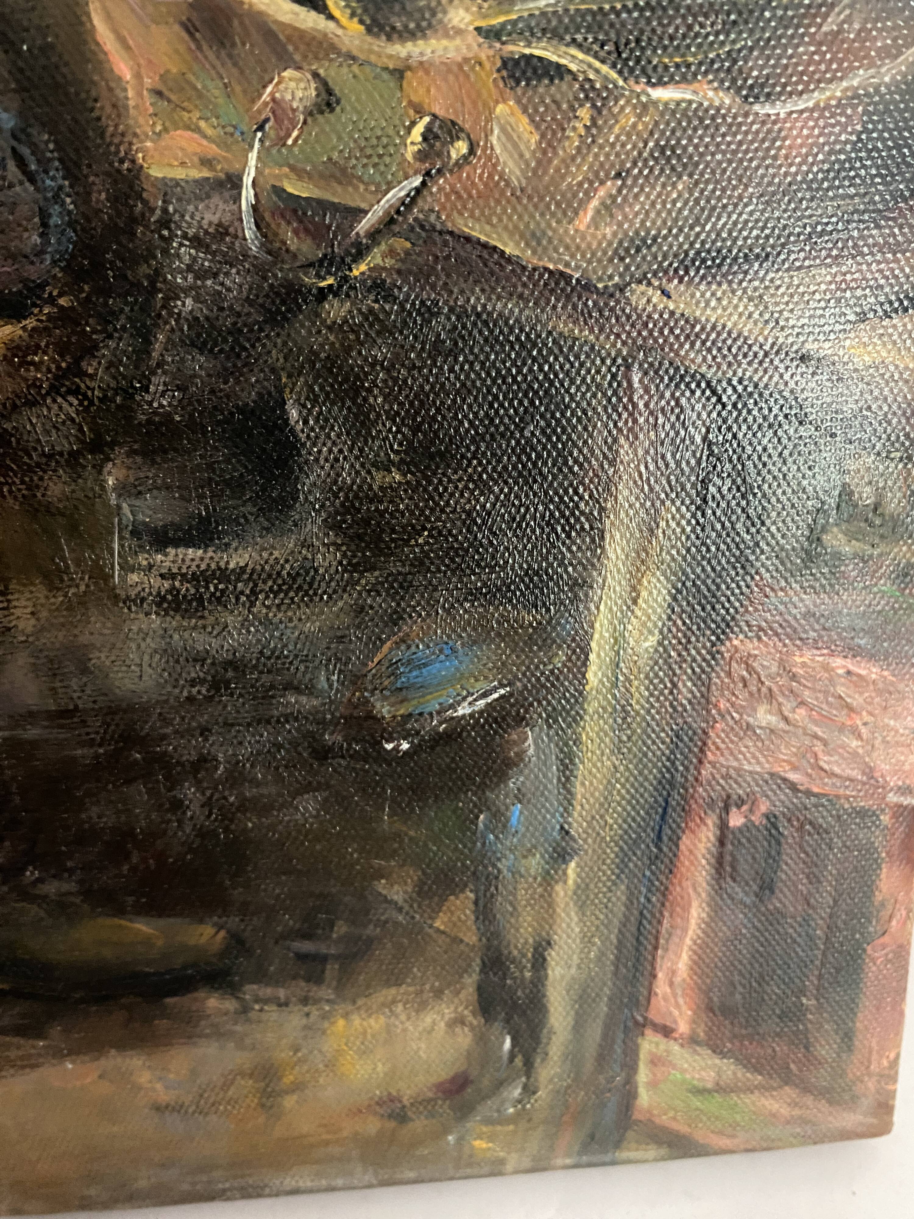 Oil on canvas under glass