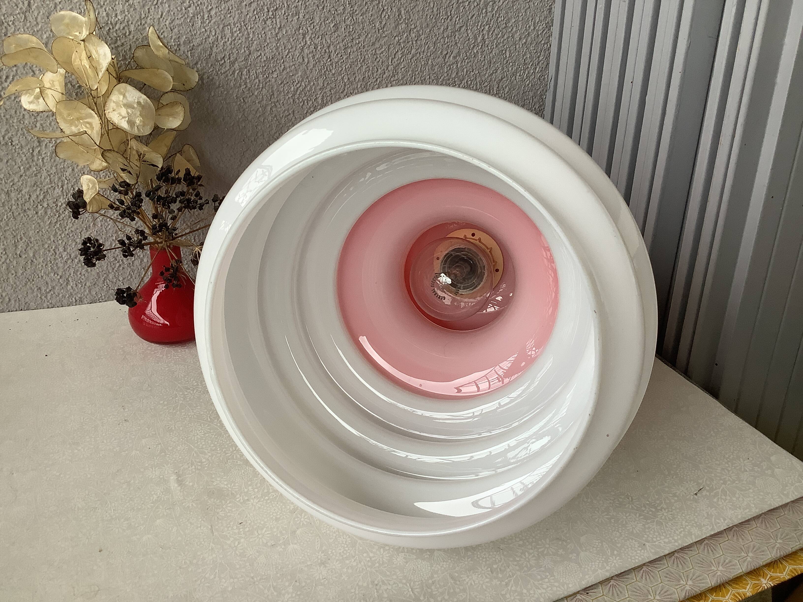 Space age opaline pendant light