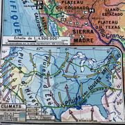 Old school map United States physical and political