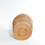 Mid-Century Modern Wicker Wastebasket